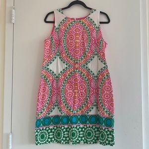 Colorful patterned shift dress